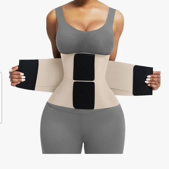 Women's Beige and Black Waist Trainer Shapewear - Picture 1 of 5